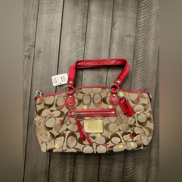 NWT Coach Poppy Secret Admirer Heart Large Satchel - Picture 1 of 5